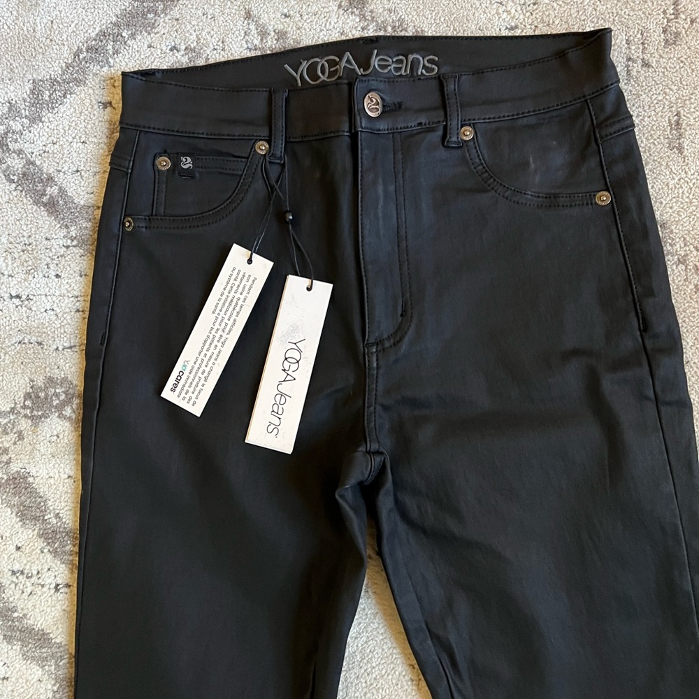 NWT CLASSIC RISE / RACHEL SKINNY / COATED BLACK DENIM - Picture 5 of 5